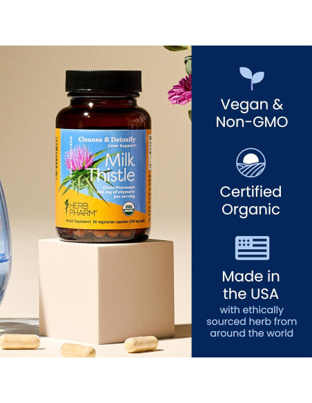 Cápsulas de Extracto de Cardo Mariano Herb Pharm 60 Unidades