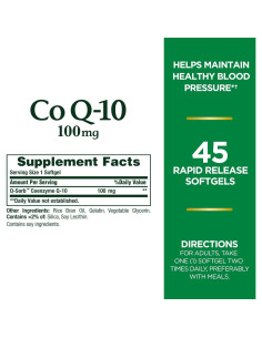 Nature's Bounty CoQ10 100mg 45 gelatinas blandas antioxidantes 2