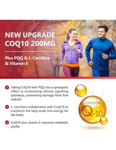 Suplemento CoQ10 200mg Nature Target con Omega-3 y PQQ
