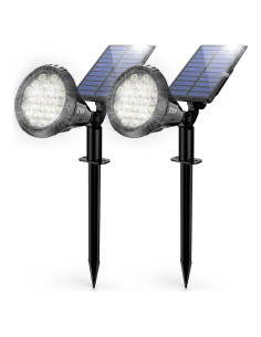 Luces Solares XTGTP 21 LEDs IP67 3 Modos Jardín 2 Paquete