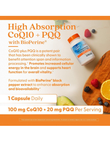 CoQ10 Plus PQQ Doctor's Best 60 Cápsulas Veganas Alta Absorción