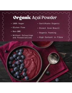 Polvo de Aaí Orgánico NaturaleBio 113.4g - Liofilizado 2