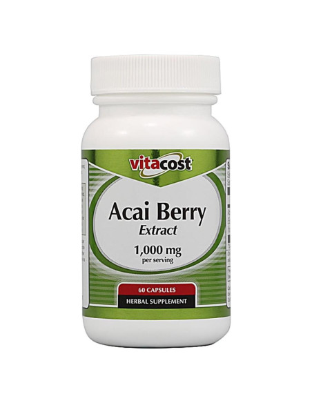 Extracto de Baya de Acai Vitacost 1000 mg - 60 Cápsulas Extracto de Baya de Acai Vitacost 1000 mg - 60 Cápsulas