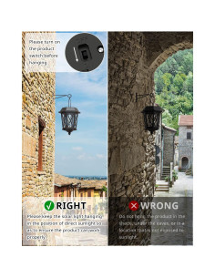 Linternas Solares TEKLAPS para Exterior - 2 Luces LED Negras 2