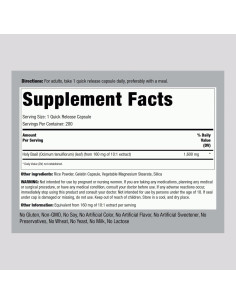 Cápsulas de Albahaca Sagrada Piping Rock 1600 mg 200 Píldoras 2