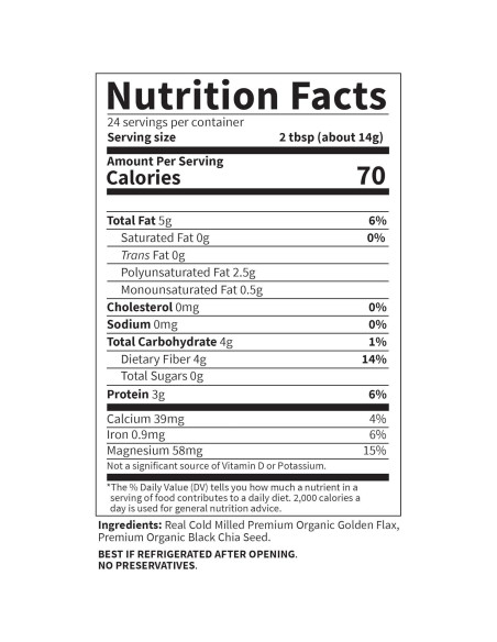 Harina de Linaza y Semillas de Chía Orgánicas 340g Jardín de Vida