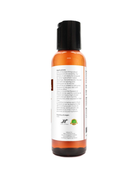 Aceite de Linaza Orgánico Velona 60 ml - 100% Puro y Natural