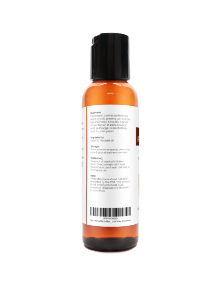 Aceite de Linaza Orgánico Velona 60 ml - 100% Puro y Natural