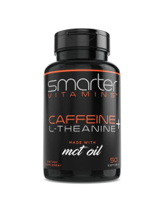 Pastillas de Cafeína SmarterVitamins 200mg + L-Theanine 100mg