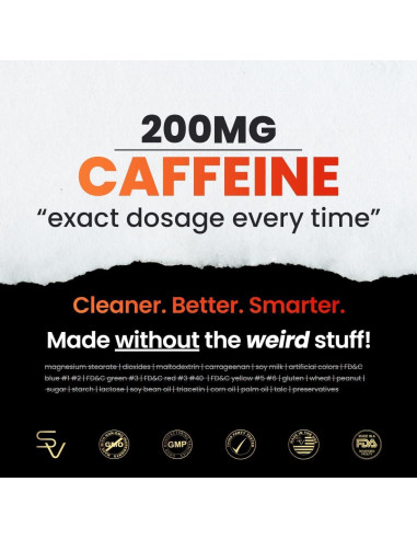Pastillas de Cafeína SmarterVitamins 200mg + L-Theanine 100mg