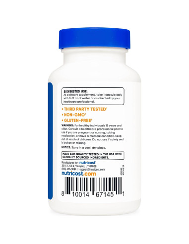 Raíz de Regaliz Nutricost 500mg 120 Cápsulas Sin OGM