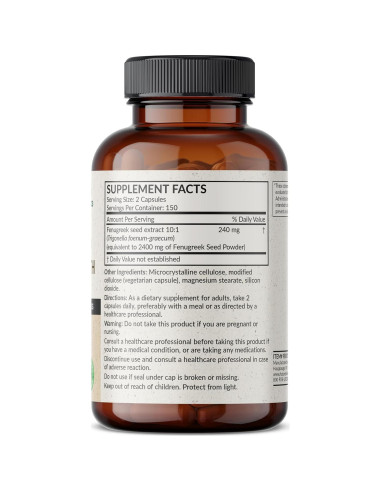 Futurebiotics Fenogreco Extra Fuerte 2400 MG 300 Cápsulas Veganas