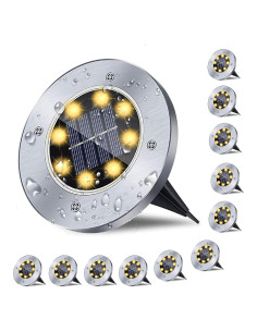 Luces Solares de Suelo Linkage Paquete de 12 Luz Cálida