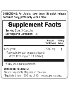 Cápsulas de Fenogreco FITO MEDIC'S 300 Unidades 12000 mg 2