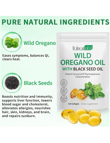 Suplemento Aceite de Orégano Softgels 120 Cápsulas 6000mg