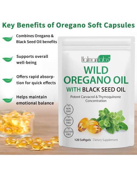 Suplemento Aceite de Orégano Softgels 120 Cápsulas 6000mg