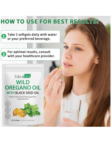 Suplemento Aceite de Orégano Softgels 120 Cápsulas 6000mg