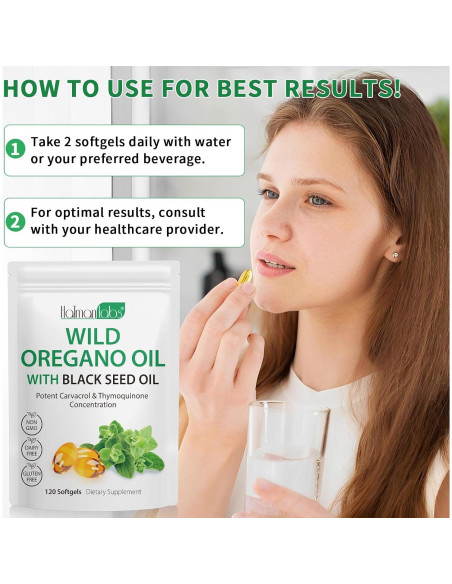 Suplemento Aceite de Orégano Softgels 120 Cápsulas 6000mg