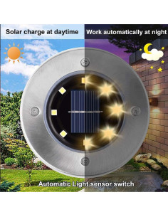 Luces Solares de Suelo Linkage Paquete de 12 Luz Cálida 2