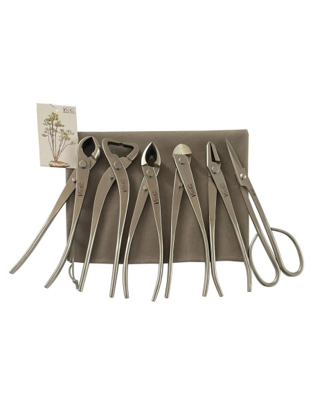 Juego de herramientas de bonsái Vouiu 6 piezas acero inoxidable