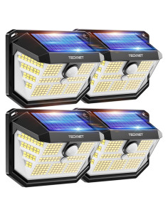 Luces Solares TECKNET 4 Paquete 231 LED Sensor Movimiento