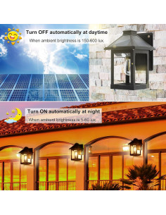 Lámparas de Pared Solares CYHKEE 2 Paquete LED IP65 2