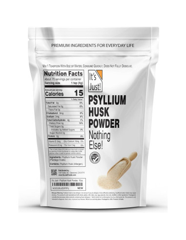 Polvo de Cáscara de Psyllium 283.5g 138 Foods - Fibra Dietética