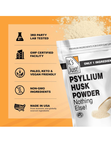 Polvo de Cáscara de Psyllium 283.5g 138 Foods - Fibra Dietética