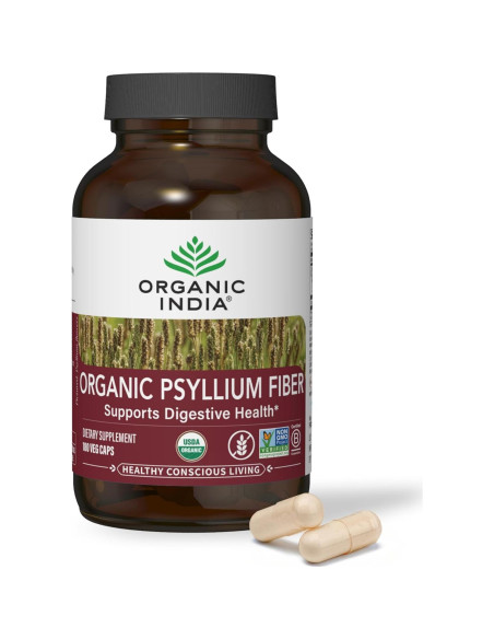 Cápsulas de Psyllium Organic India - Suplemento de Fibra 180 Unidades Cápsulas de Psyllium Organic India - Suplemento de Fibra 180 Unidades