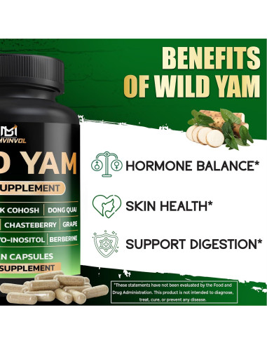 Suplemento de Ñame Silvestre BMVINVOL 90 Cápsulas - Equilibrio Hormonal