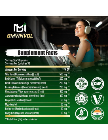 Suplemento de Ñame Silvestre BMVINVOL 90 Cápsulas - Equilibrio Hormonal