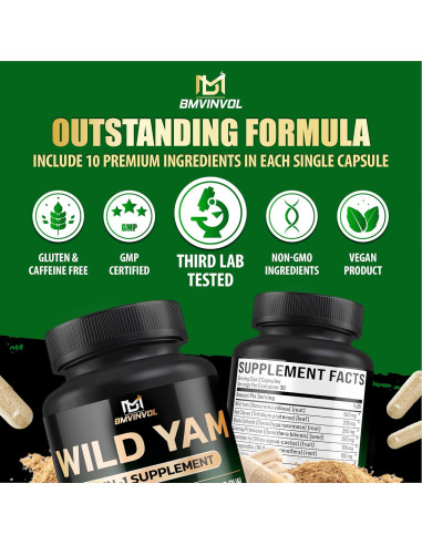 Suplemento de Ñame Silvestre BMVINVOL 90 Cápsulas - Equilibrio Hormonal