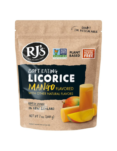 Regaliz suave RJ sabor mango 200 g - Paquete de 5 unidades
