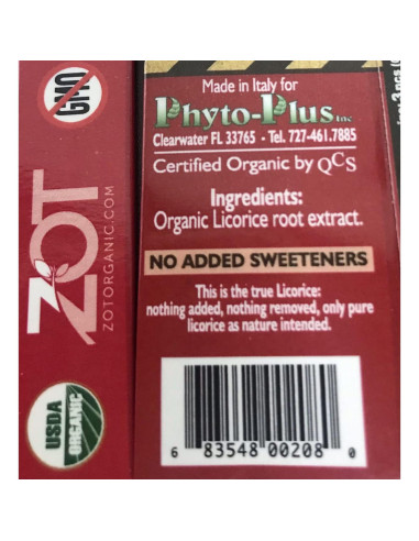 Dulces de Regaliz Orgánico ZOT Original 68g (Paquete de 6)