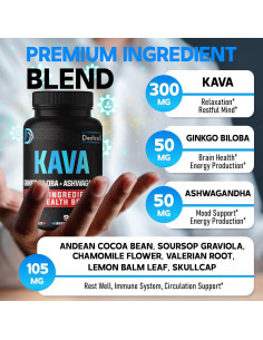 Cápsulas de Kava Kava Dedicad 150 Veganas 9 Hierbas 5 Meses 2