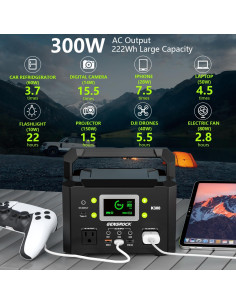 GENSROCK Estación Energía Portátil 300W 222Wh Camping 2