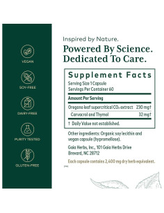 Aceite de Orégano Gaia Herbs 60 cápsulas blandas 159g 2