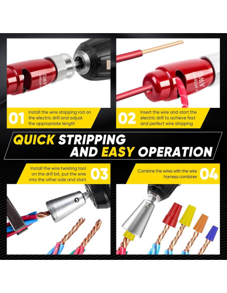 Desforradora de Alambre Mriykio 8 en 1 para Taladro