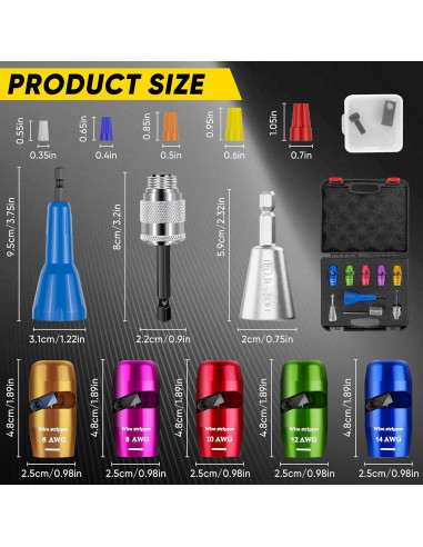 Desforradora de Alambre Mriykio 8 en 1 para Taladro