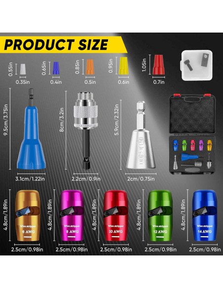 Desforradora de Alambre Mriykio 8 en 1 para Taladro