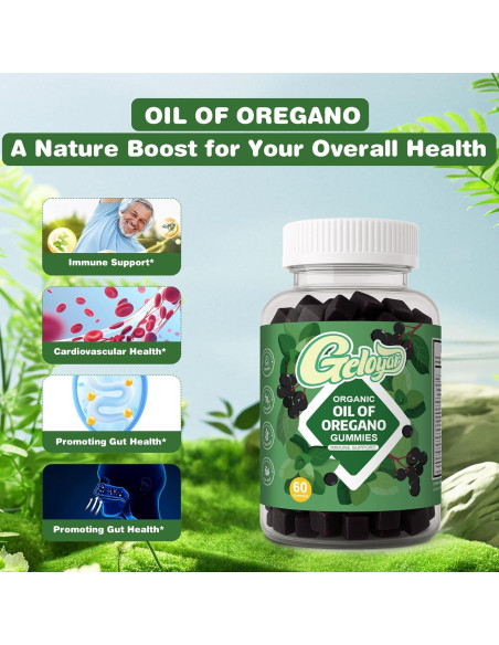 Gomitas Veganas Geloyar con Aceite de Orégano y Semilla Negra - 60 Unidades