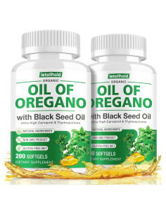 Aceite de Orégano Orgánico Letollhold 200 Cápsulas Blandas
