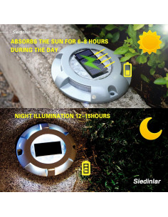 Luces Solares SIEDiNLAR LED 4 Paquete Impermeables 2
