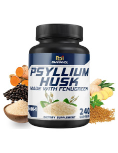 Suplemento de Fibra BMVINVOL Cáscara de Psyllium 240 Cápsulas