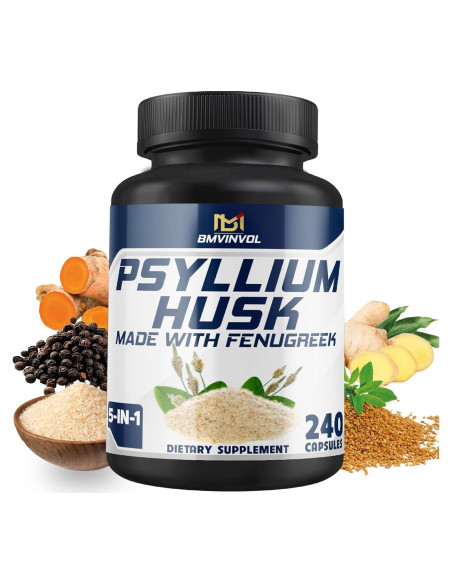 Suplemento de Fibra BMVINVOL Cáscara de Psyllium 240 Cápsulas
