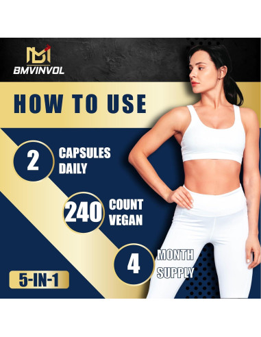 Suplemento de Fibra BMVINVOL Cáscara de Psyllium 240 Cápsulas