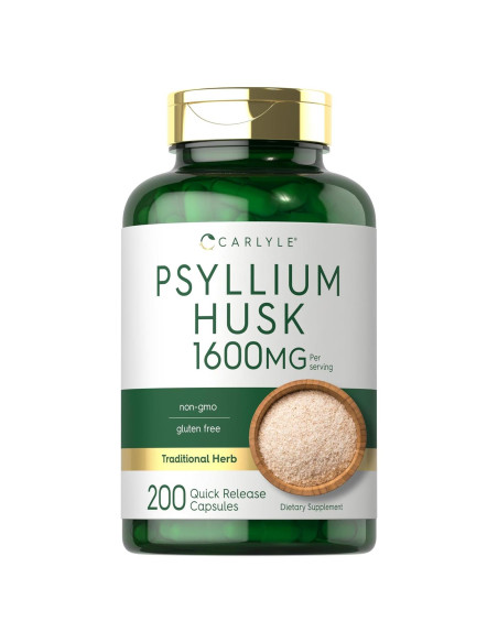 Cápsulas de Cáscara de Psyllium Carlyle 1600mg 200 Unidades