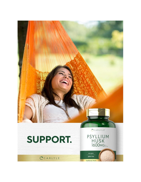 Cápsulas de Cáscara de Psyllium Carlyle 1600mg 200 Unidades