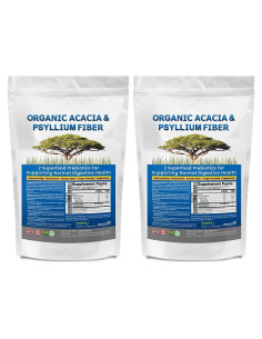 Suplemento de Fibra Orgánica Acacia y Psyllium - 2 Paquetes de 680g