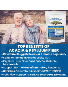Suplemento de Fibra Orgánica Acacia y Psyllium - 2 Paquetes de 680g 2